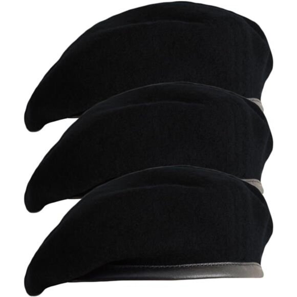 Gajaous British Military Berets for Men and WomenWool and Leather Army Beret
